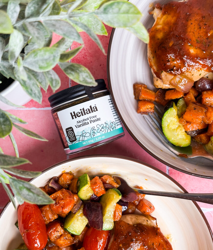 Roasted vegetables with vanilla-honey glaze